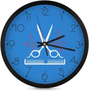 Hairstylists Heartbeat Wall Clock 10 Inch Silent Non-ticking Battery Operated Decorative Clock for Kitchen Bedroom