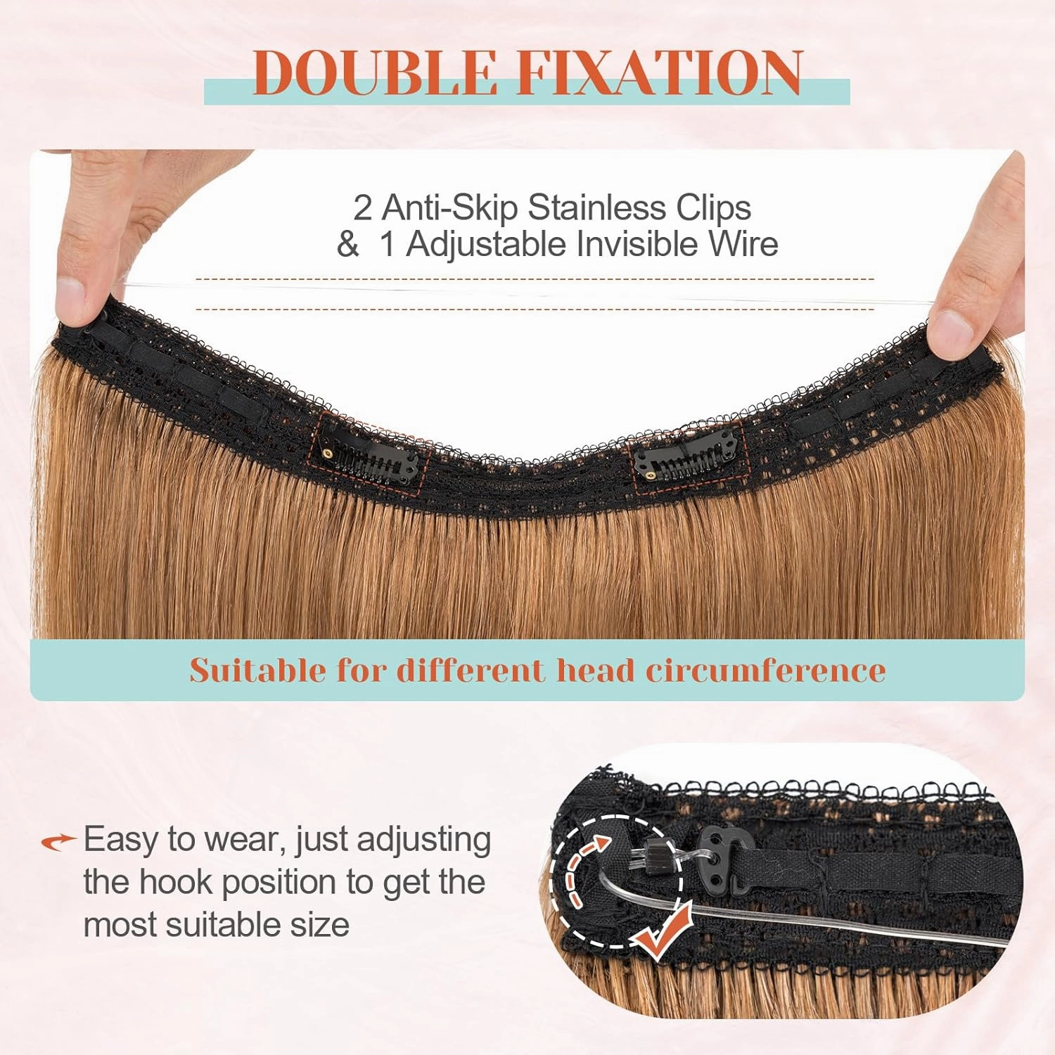 Halo Hair Extensions Real Human Hair, Benehair Brown Halo Hair Extensions Remy Human Hair, 16 Inch Invisible Wire Hair Extensions for Adding Volume Hair Halo Extensions For Women #06 Light Brown