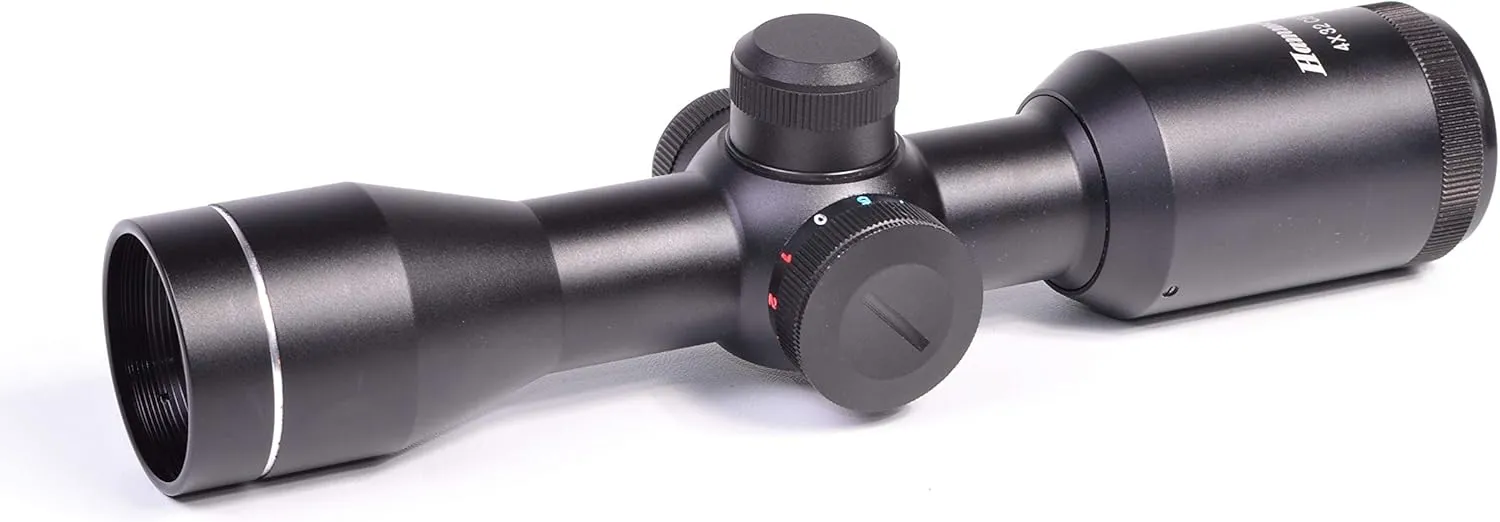 Hammers Compact Red/Blue Illuminated Multi-line Reticle Crossbow Scope 4X32 w/Weaver Rings