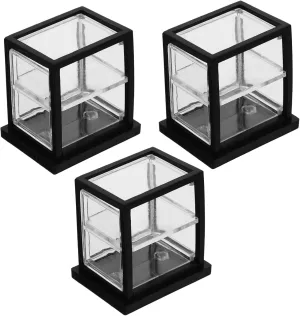 HANABASS 5sets 3pcs Miniature Transparent Cake Display Cabinet for Dollhouse Bakery Scenes Adorable Double Layer Design for Desserts Decorative Props 3pcs*5