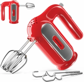 Hand Mixer Electric, 5-Speed Small Handheld Mixer, 2* (Dough Hooks & Beaters) Food Blender, Kitchen Blender for Baking, Cream, Cookies, 304 Dishwasher Safe