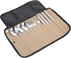 Happyyami Outdoor Camping Tableware Set Organizer Easy to Close Open for Barbecue