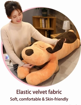 HCSXMY Cute Plush Dog Doll Puppy Plush Pillow Doll Toy Soft Dog Stuffed Animals Long Pillow Toy Kitten Body Pillow Gift for Kids and Girlfriend (51inch/130cm, Brown)…