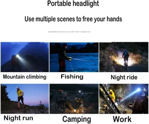 Head Torch,Super Bright Adjustable Rechargeable Headlamp Flashlight Torch headlamp，Head Lights，Hunting headlamp，led headlamp，led Headband