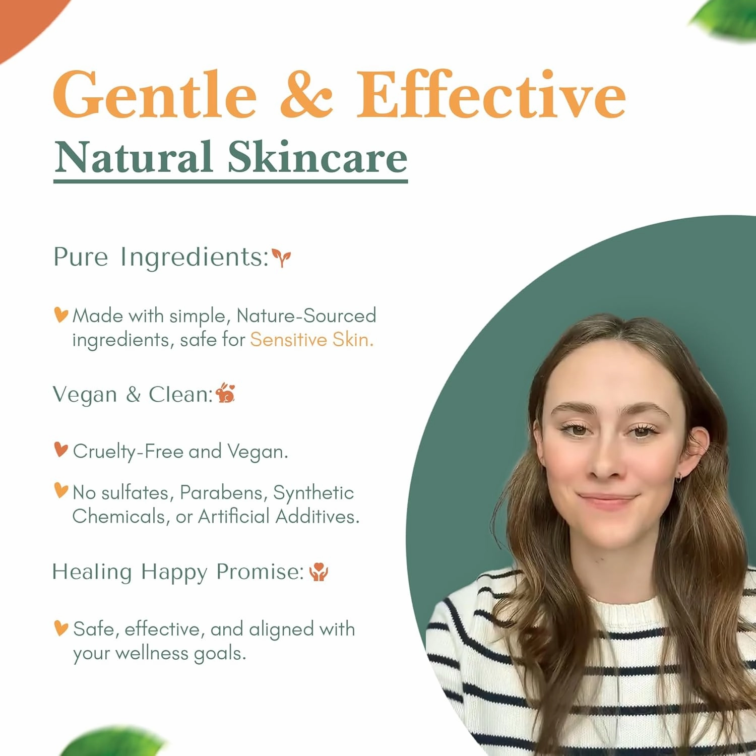 Healing Happy Method – Natural Skincare Trial Kit | 15ml Cleanser, Toner & Moisturizer   Face Brush & Gua Sha | Compact Facial Gift Set for Travel & Self-Care