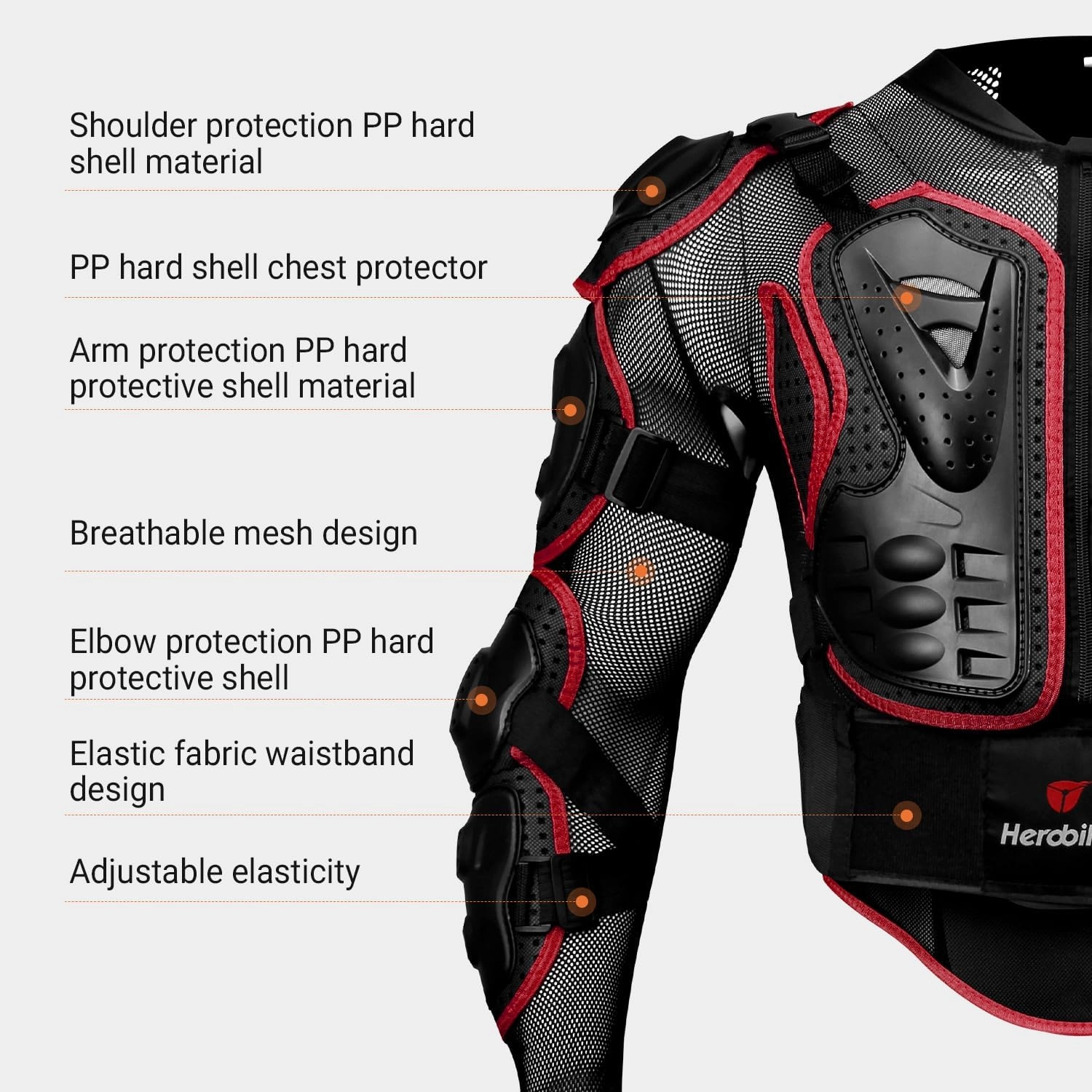 HEROBIKER Motorcycle Full Body Armor Jacket spine chest protection gear Motocross Motos Protector Motorcycle Jacket 2 Styles