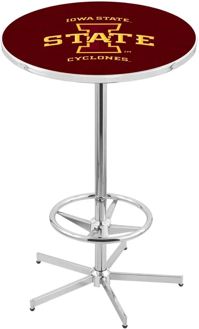 Holland Bar Stool Co. L216-42" Chrome Iowa State Pub Table