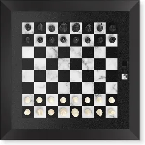 Home Magnetics Magnetic Wall Chess Set - Wall Mounted Chess Board Game - Framed Wooden Chess Set with Magnetic Chess Pieces (Black)