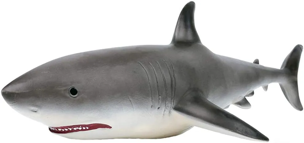 HOMNIVE White Shark Figures - Realistic Animal Figures Pretend Play Toy - Learning Educational Toy Christmas Birthday Gift Cake Topper Teacher Rewards for Kids Children