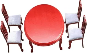 Homoyoyo 1 Set Miniature Dollhouse Furniture Set European Style Dining Table Chairs Compact Versatile Mini Furniture for Spaces for Home Decor Play