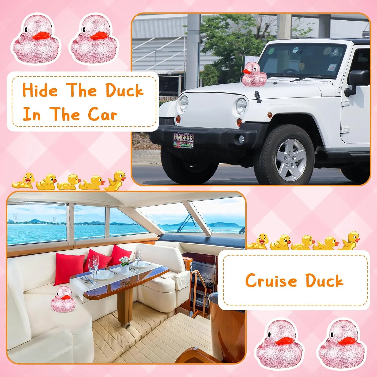 Honoson 6.89 Inch Giant Glitter Rubber Duck Big Glitter Rubber Duck Large Sparkly Duckling Bath Toy with Squeaky Sound for Summer Baby Shower Birthday Party Favor Gift(Pink)