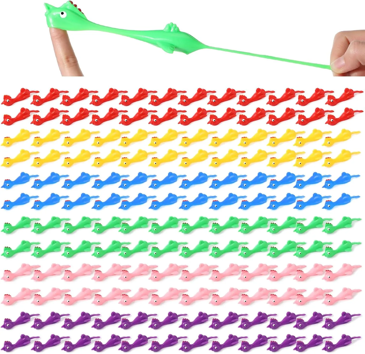 Hungdao 240 Pcs Flying Chicken Slingshot Rubber Chicken Slingshot Fingers Toys for Kids Stretch and Relax Game Birthday Carnival Party Favors Supply