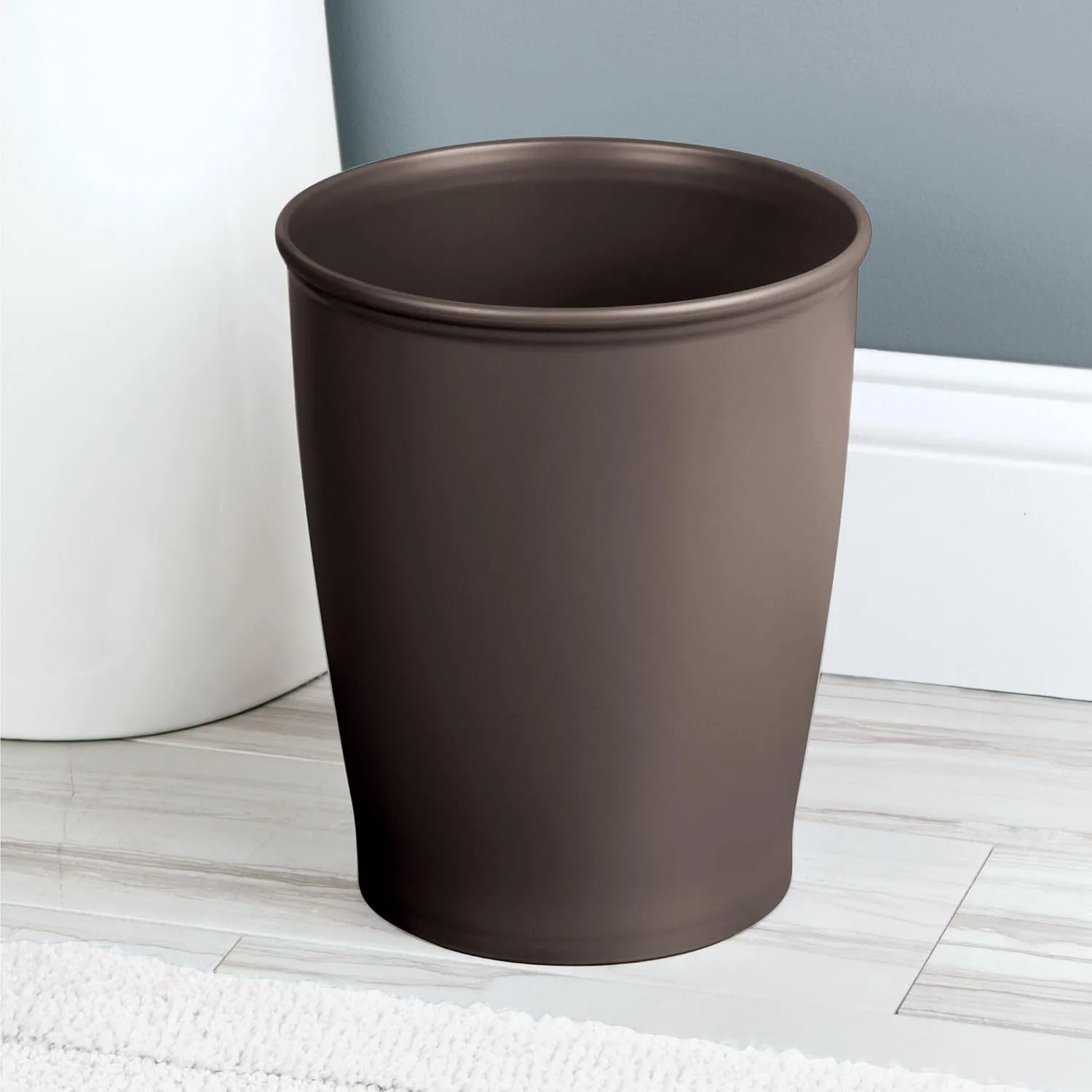 iDesign Small Round Plastic Bathroom Trash Can - Set of 2 - Bronze - Made in USA