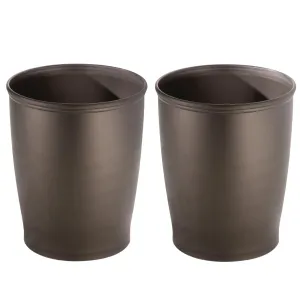 iDesign Small Round Plastic Bathroom Trash Can - Set of 2 - Bronze - Made in USA