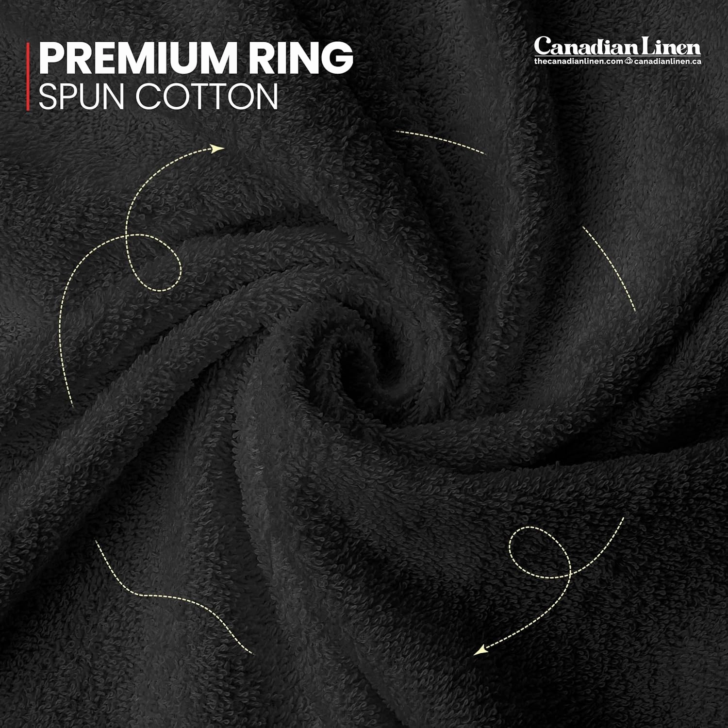 Imperial Premium Washcloths, 12 Pack,12”x12”, Soft Absorbent Cotton Face Towels Set, Lightweight Quick Dry Cleaning Cloth for Bathroom Salon Home Hotel Hair Spa Kitchen Gym Pool, Black