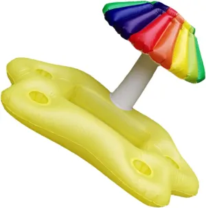 Inflatable Toy Sun Umbrella Pool Float 4 Cup Holders Hot Tub Cooler Floating Drink Holder for Outdoor