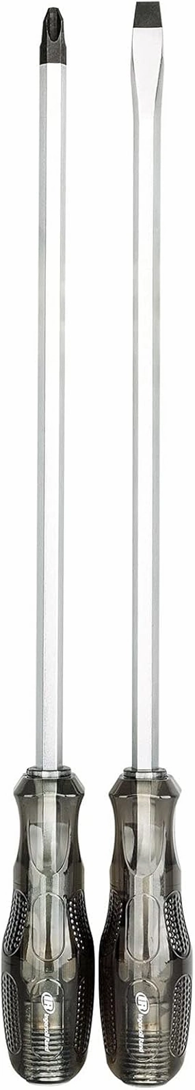Ingersoll Rand 2 Pc. Heavy-Duty Full Tang Magnetic Tip Screwdriver Set With High-Torque Hex Shafts and Impact Rated Striking Caps, Made From Industrial Grade SVCM Materials and Sandblasted Finish