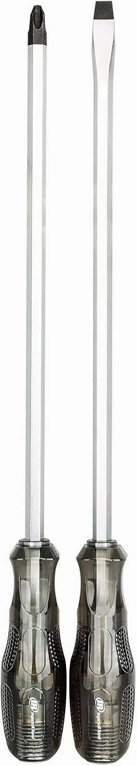 Ingersoll Rand 2 Pc. Heavy-Duty Full Tang Magnetic Tip Screwdriver Set With High-Torque Hex Shafts and Impact Rated Striking Caps, Made From Industrial Grade SVCM Materials and Sandblasted Finish
