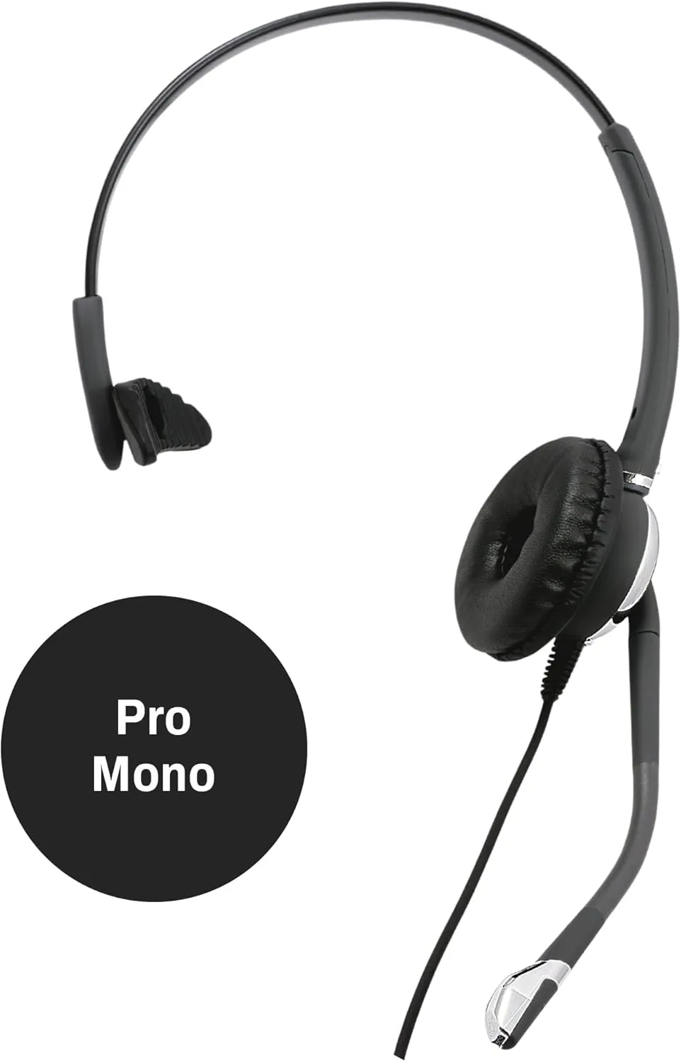 INNOTALK RJ9 Quick Disconnect Phone Headset Compatible with Polycom Mitel ShoreTel NEC Fanvil Alcatel Toshiba Aastra Deskphones, Noise Cancelling Mic Office Desk Phone Call Headset - Pro