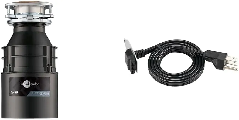InSinkErator Badger 5XP Garbage Disposal & Garbage Disposal EZ Connect 3-Foot Power Cord for Advanced Series Continuous Feed Food Waste Disposer Models, CRD-EZ