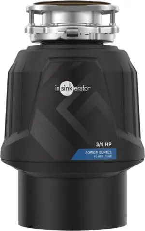 InSinkErator Power .75HP, 3/4 HP Garbage Disposal, Power Series EZ Connect Continuous Feed Food Waste Disposer, Black