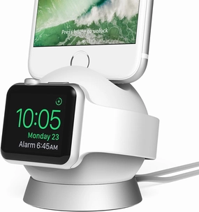 iOttie OmniBolt Apple Watch Stand, iPhone Docking Station for Apple Watch Series 2, 1, iPhone 7s Plus, 7s, 6s, SE, 6 - Silver