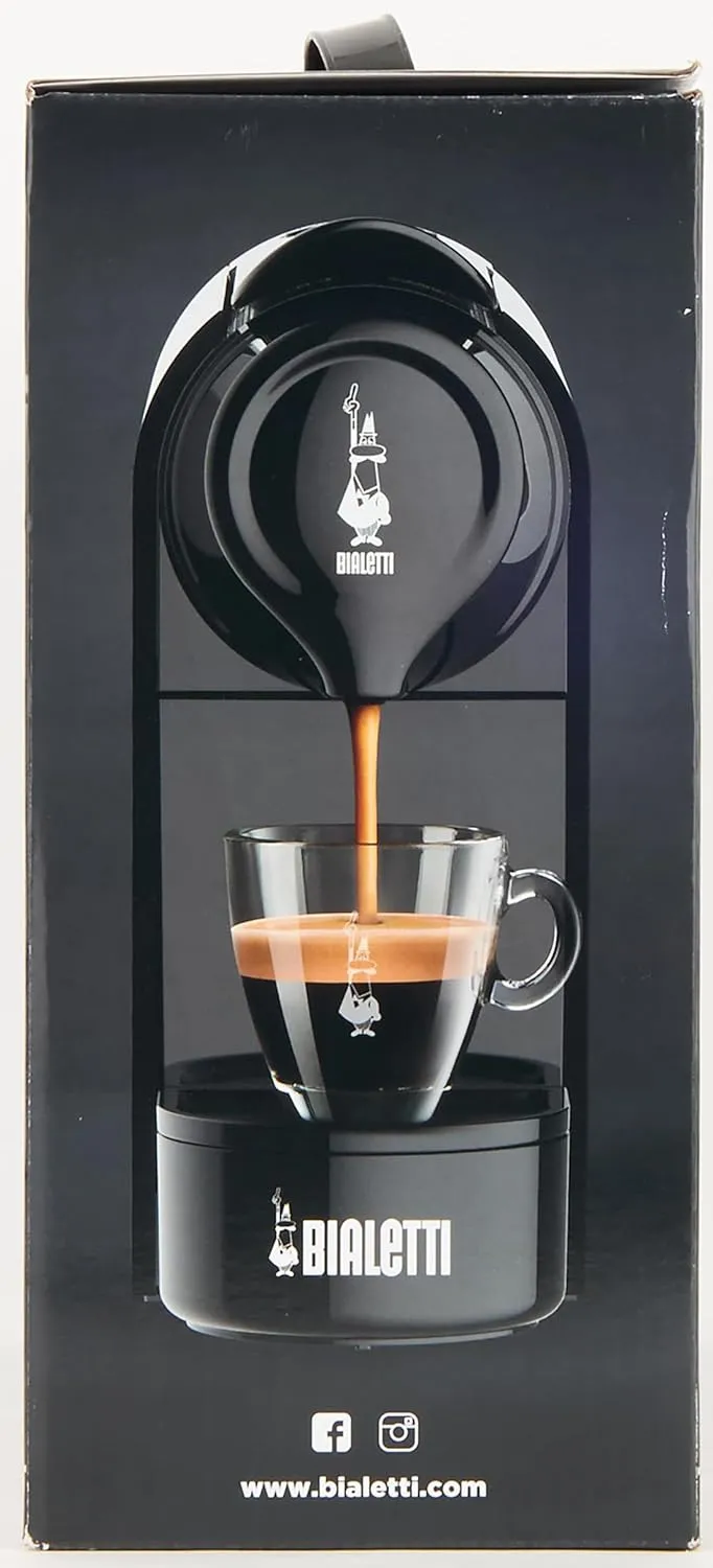 Italy's Aluminum System Bialetti Coffee, SuperCompact, Black Capsules Joy Bialetti, Espresso Coffee Machine