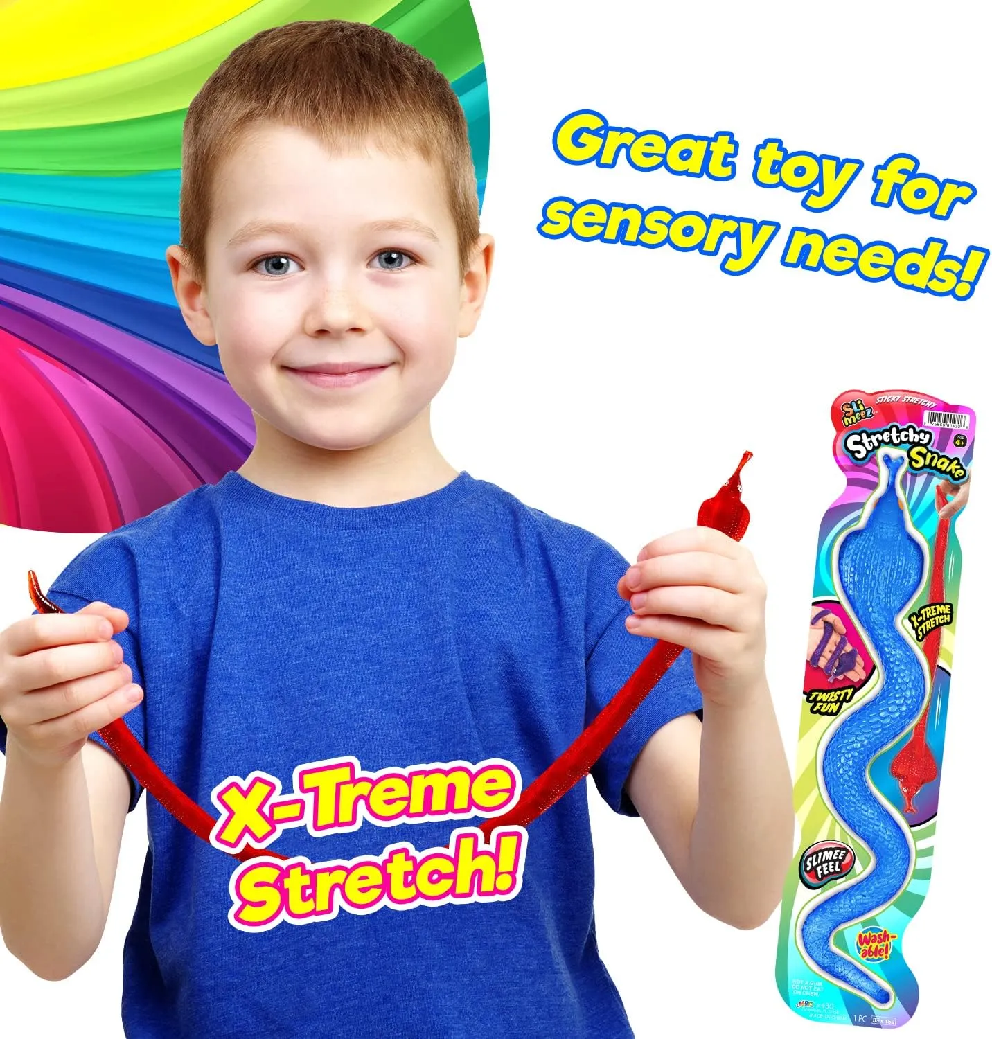 JA-RU Giant Sticky Lizards Stretchy Reptile Toys (6 Packs Assorted) | Fidget Toy, Party Favors, Easter Basket for Kids | Pinata Filler, Bulk Toys, Stocking Stuffer, Goodie Bag Prize Set | 430-6As
