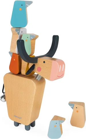 Janod – Water Buffalo Wooden Balancing Game - 11 Piece Set – Ages 2 Years  - J08047