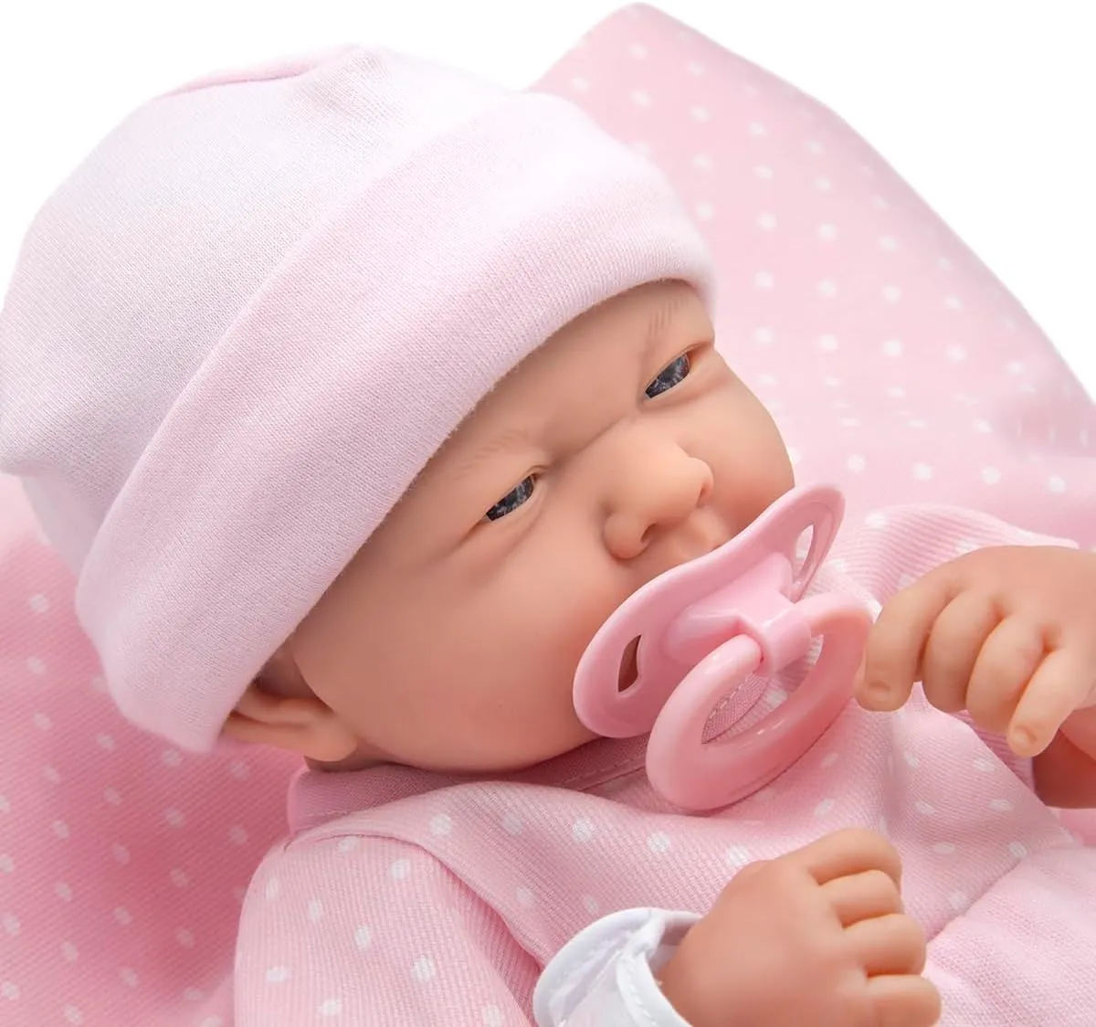 JC Toys 18541 La Newborn Boutique 14 Inch Doll, 9 Piece Set, Real Girl in Pink