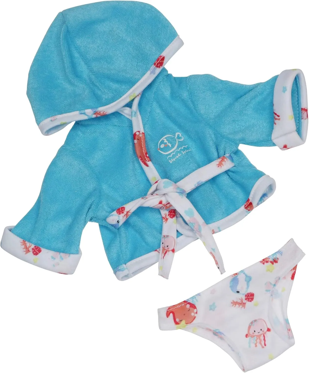 JC Toys Bath Time Gift Set Featuring Adorable Hispanic Lots to Love Babies 14" All Vinyl Washable Dolls Dressed in Hooded Bathrobe and Diaper, Includes Pacifier and Bath Friend