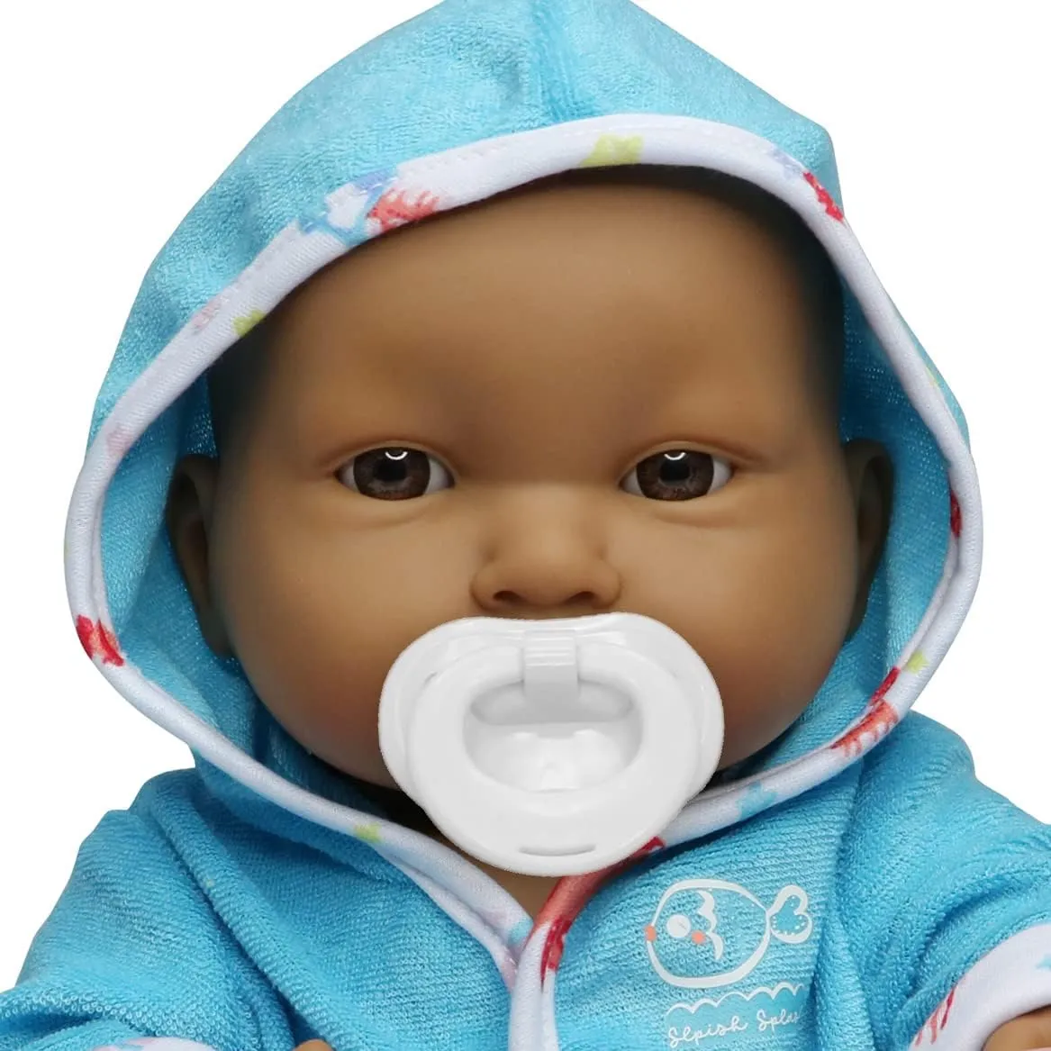 JC Toys Bath Time Gift Set Featuring Adorable Hispanic Lots to Love Babies 14" All Vinyl Washable Dolls Dressed in Hooded Bathrobe and Diaper, Includes Pacifier and Bath Friend