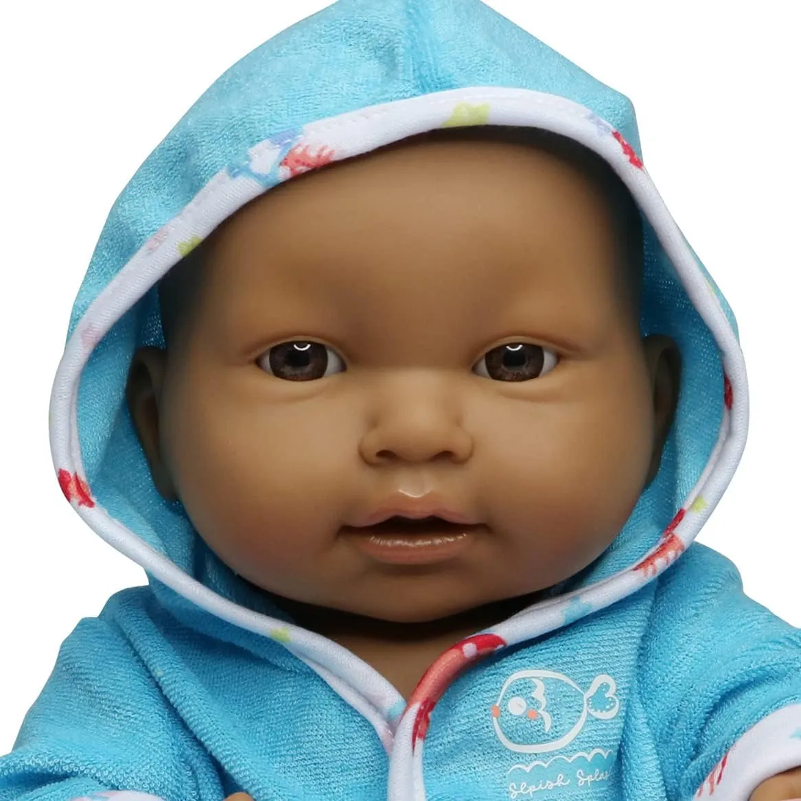 JC Toys Bath Time Gift Set Featuring Adorable Hispanic Lots to Love Babies 14" All Vinyl Washable Dolls Dressed in Hooded Bathrobe and Diaper, Includes Pacifier and Bath Friend