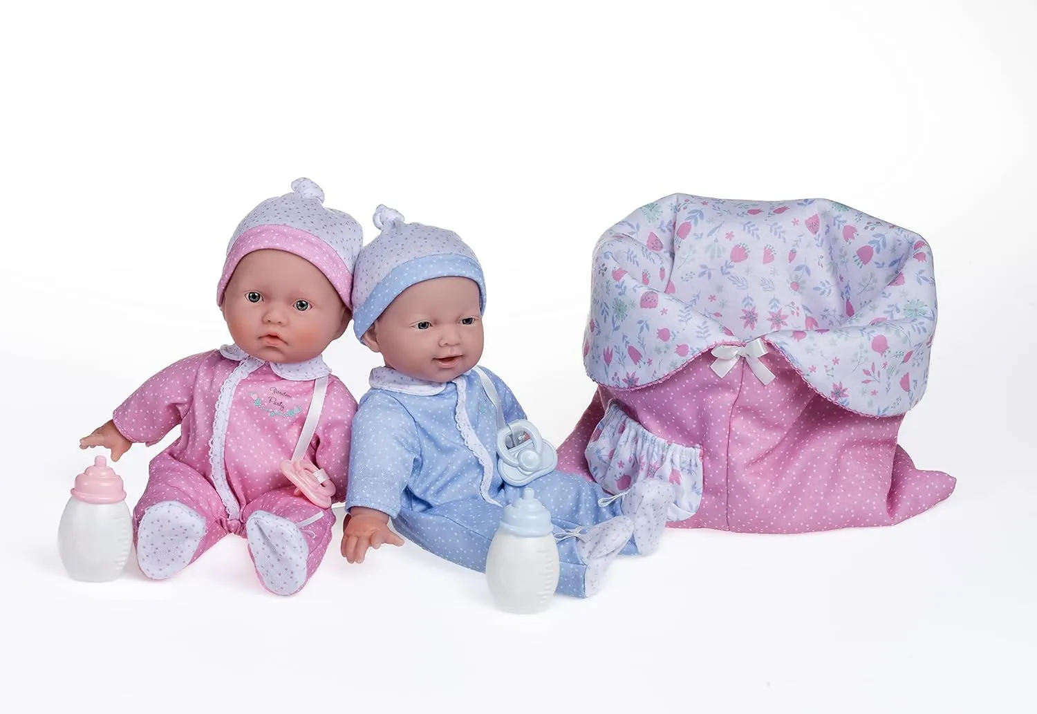 JC Toys La Baby 11" Soft Body Twin Baby Dolls – Removable Outfits and Reversible Sleeping Bag & Accessories– Small Baby Doll Toys for Children 12 Months  