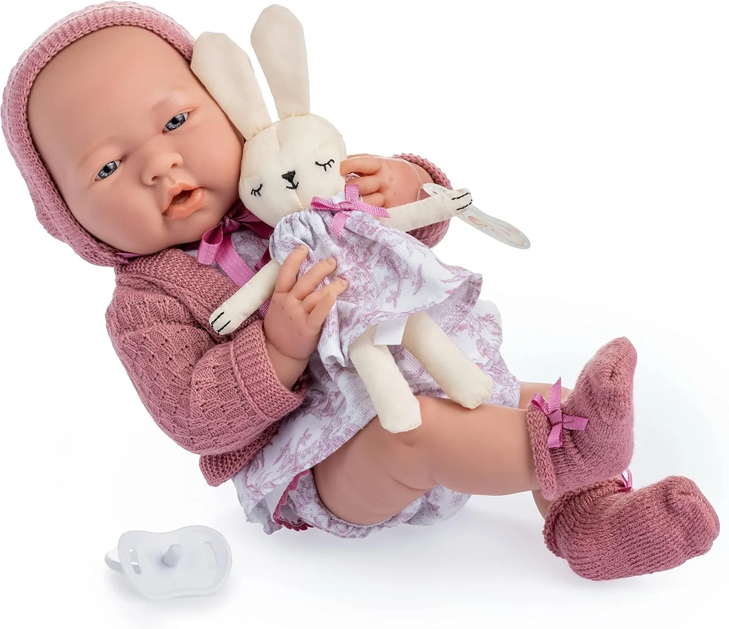JC Toys La Newborn Royal Collection | Anatomically Correct Real Girl Baby Doll | 15" All-Vinyl Baby Doll | Designed by Berenguer Made in Spain | Ages 2  | Pink Gift Set