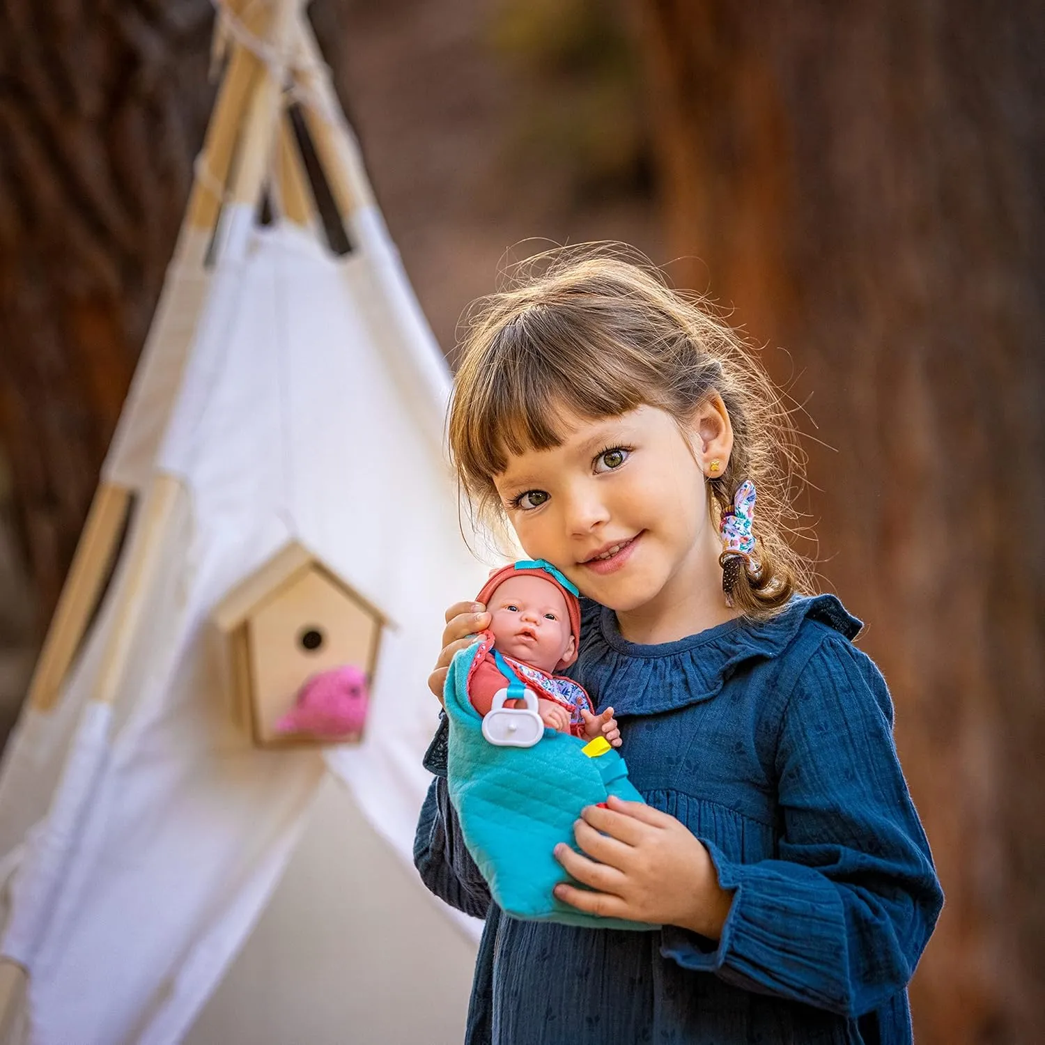 JC Toys - Nature Collection | Original Mini Newborn | Anatomically Correct Real Girl Baby Doll Gift Set | 9.5" All-Vinyl | Designed by Berenguer | Ages 2 