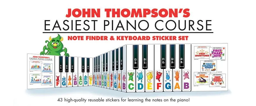 John Thompson's Easiest Piano Course, NOTE FINDER & KEYBOARD STICKER SET