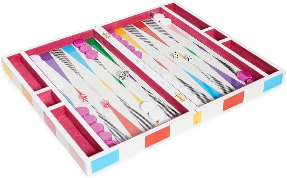 Jonathan Adler Rainbow Checkerboard Backgammon Set