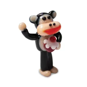 Julius Cupcake Paul Frank Collectible Miniature Glass Figurine in Tynies Collector's Frame