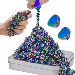 JUNYANG Magnetic Balls, 600  Mini Magnetic Putty, with 2 Large Smooth Magnetic Beads, Fun Quiet Fidget Toy for Adults & Teens, Weak Ferrite Putty Desk Toys for Office, ADHD Sensory Toys(Colorful)