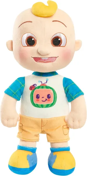 Just Play Cocomelon 100% Recycled Materials 13-inch JJ Plush Stuffed Doll, Super-Soft and Huggable, Kids Toys for Ages 18 Month