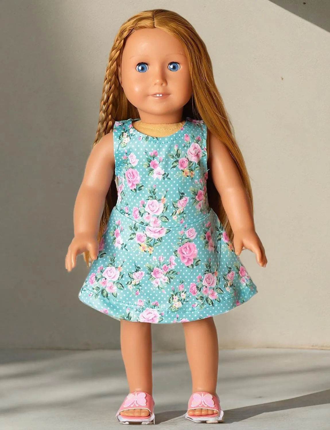 Jxstar Matching Girls & Doll Flower Dresses Sleeveless Summer 18" Dolls Clothes