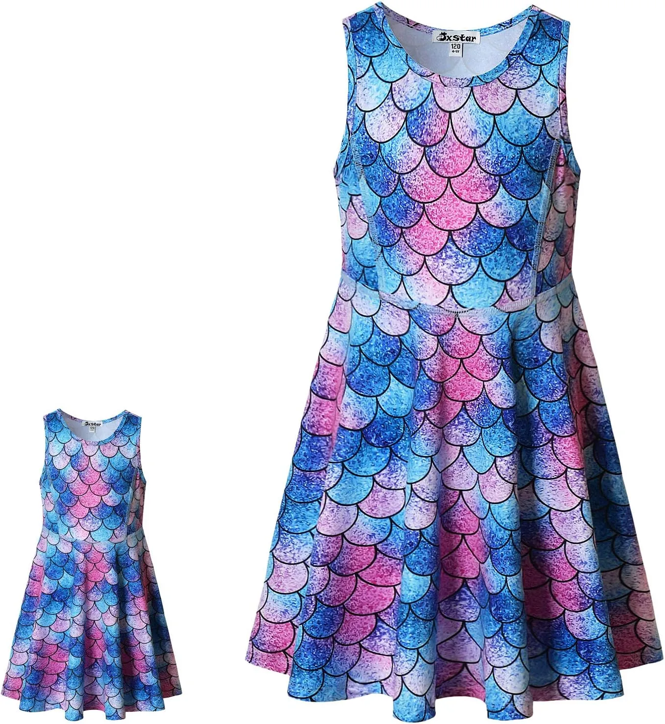 Jxstar Matching Girls & Doll Flower Dresses Sleeveless Summer 18" Dolls Clothes