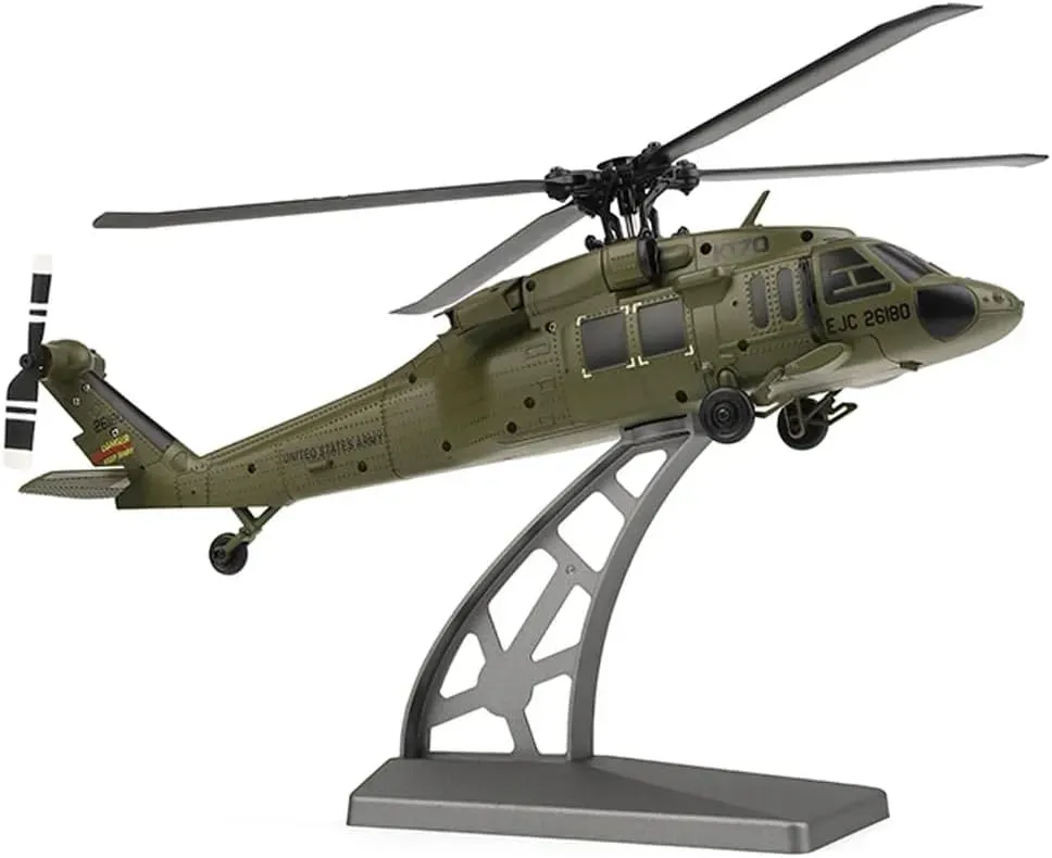 K170 UH60L RC Helicopter for Adults, 2.4GHz 4CH RC Military Scale Model with Brushless Motor, 6-Axis Aircraft Single Wing Aileron Free Altitude Hovering (RTF/1 Battery)