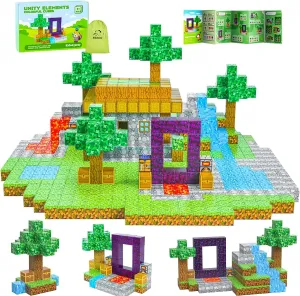 Kid Odyssey Magnetic Blocks - Mine Magnet Portal World Set, Building Toys for Boys & Girls, Montessori Toys Gifts for 3  Kids