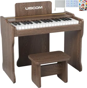 Kids Piano Keyboard, 37 Keys Digital Piano, Toddler Piano for Kids, Mini Baby Piano Toy, Kids Musical Instruments Sets, Wood Piano Keyboard for Kids Ages 3 ,Walnut