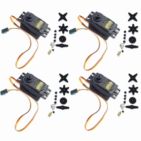 KIRO&SEEU 4PCS MG995 360°High Speed Torque Metal Gear Servo Motor Set Kit fit Boat/RC Helicopter/Car/Airplane/Smart Robot
