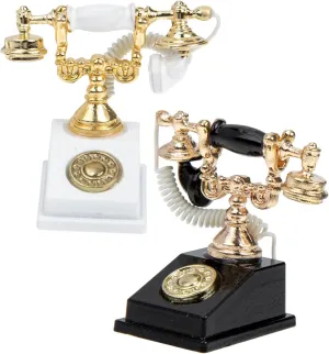 Kisangel 10pcs Miniature Telephone Model Retro Phone Figurines for Dollhouse Decor Compact Safe and Boys and Girls-Friendly Accessories Creative Home Decoration