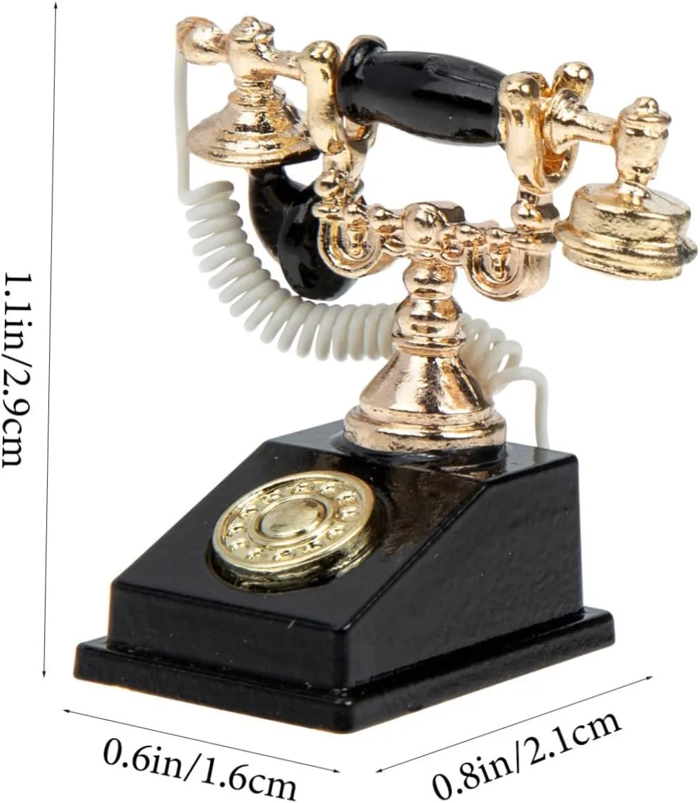 Kisangel 10pcs Miniature Telephone Model Retro Phone Figurines for Dollhouse Decor Compact Safe and Boys and Girls-Friendly Accessories Creative Home Decoration