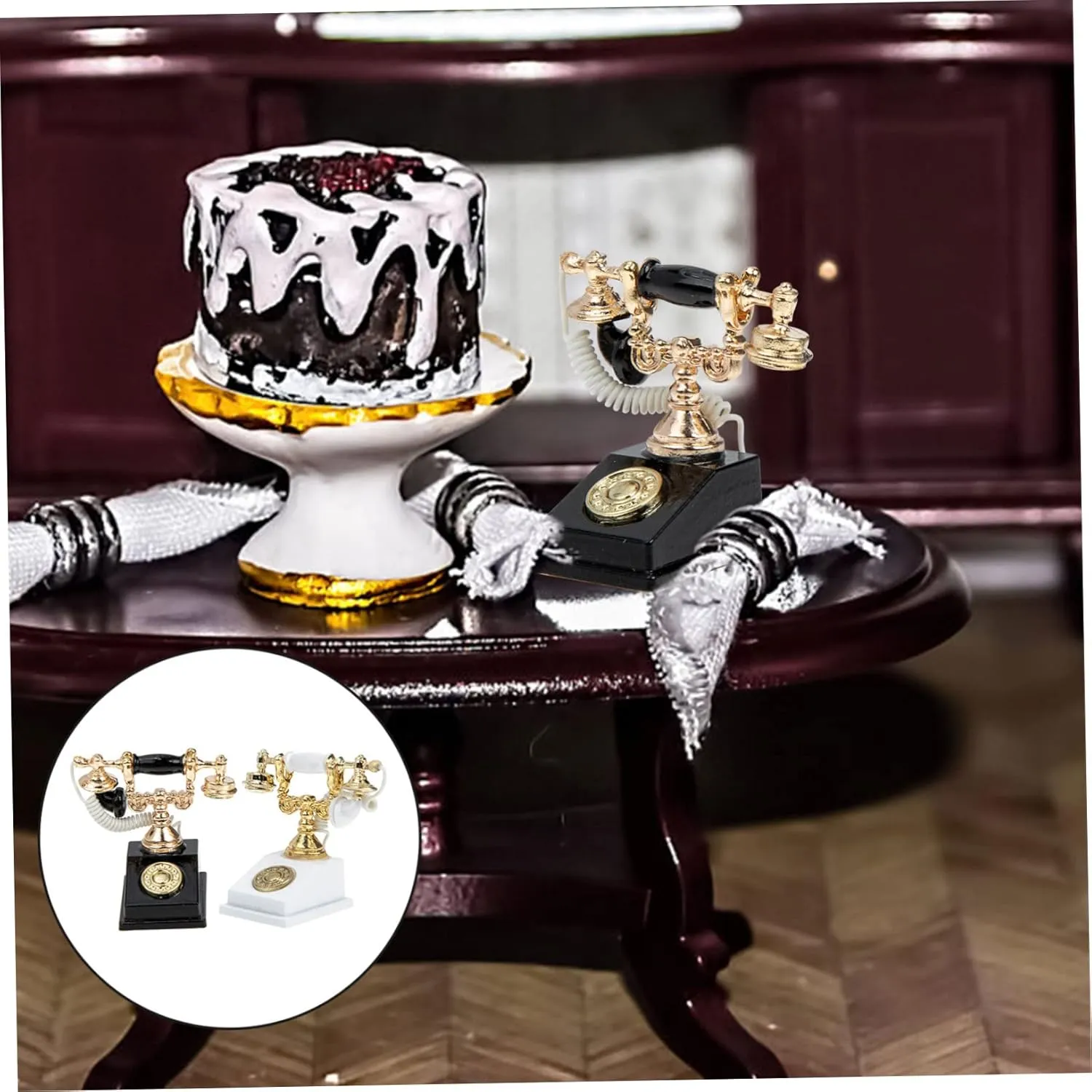 Kisangel 10pcs Miniature Telephone Model Retro Phone Figurines for Dollhouse Decor Compact Safe and Boys and Girls-Friendly Accessories Creative Home Decoration